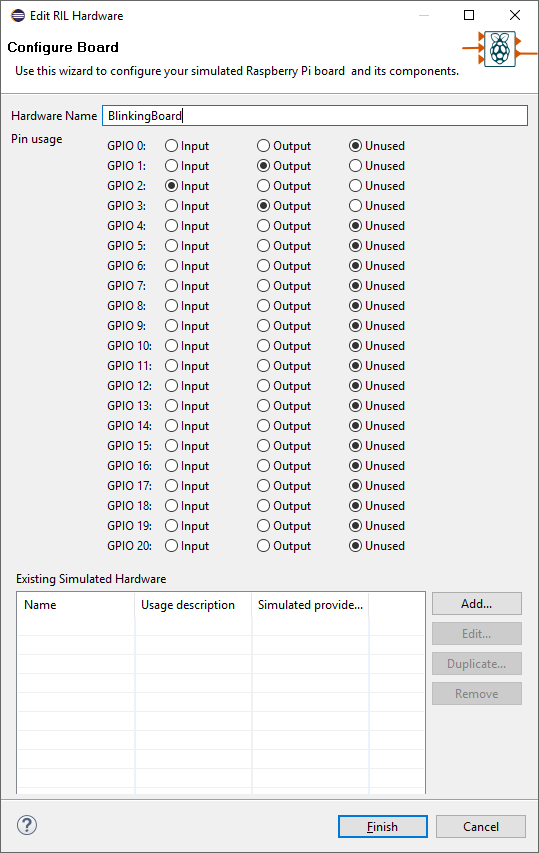 Configure board